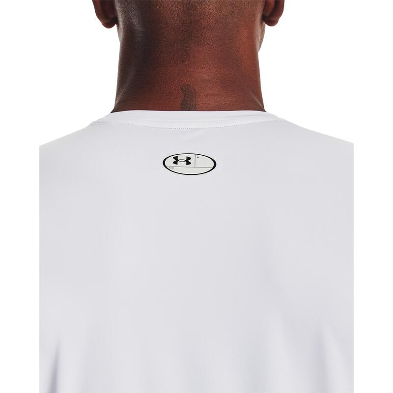 Camisola de Manga Curta Homem Under Armour HeatGear Fitted Branco