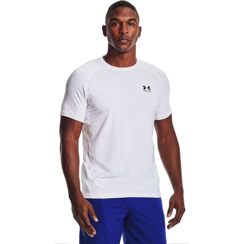 Camisola de Manga Curta Homem Under Armour HeatGear Fitted Branco