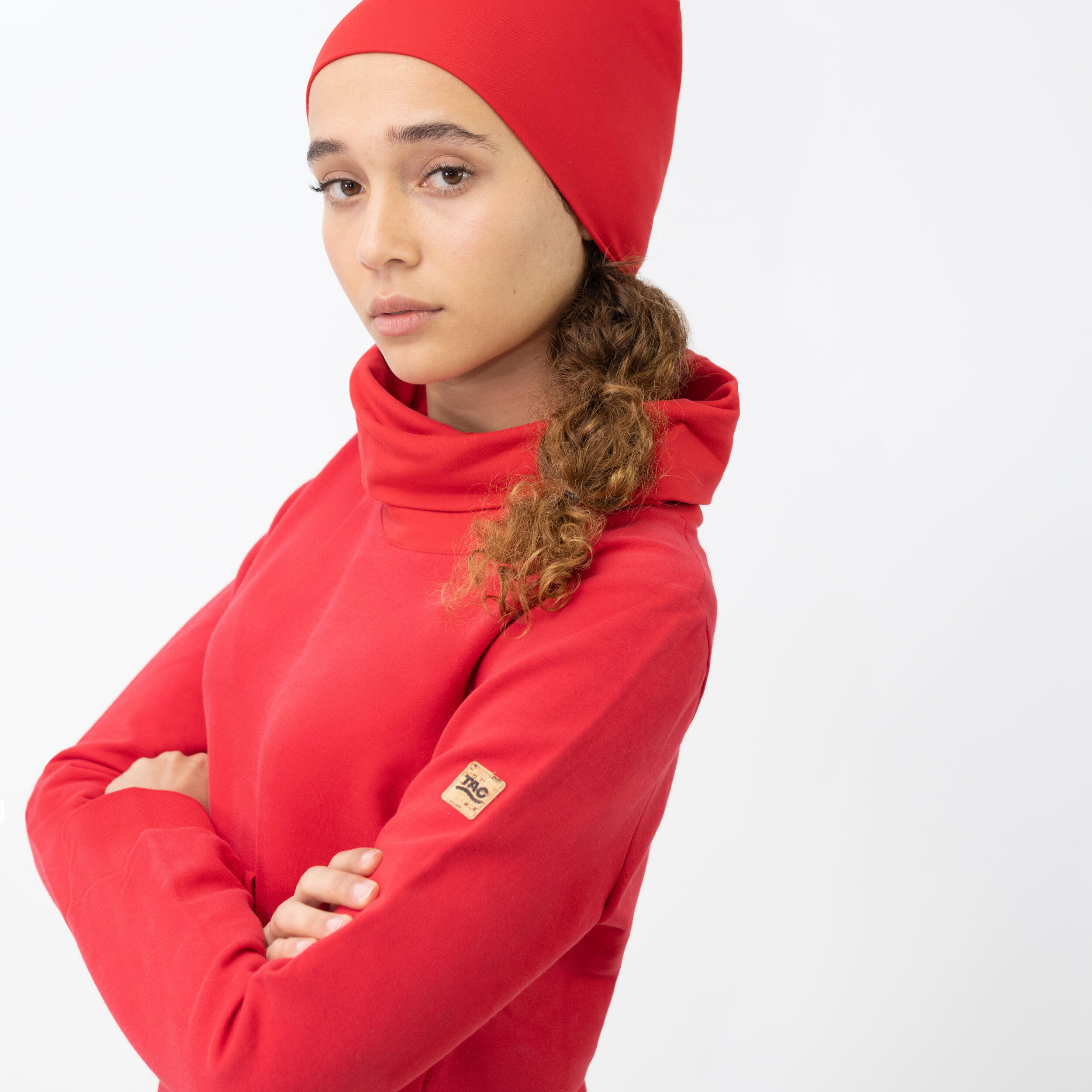 Damen COOLIA kuscheliger Hoodie mit Stehkragen aus Bio-Baumwolle 3/7