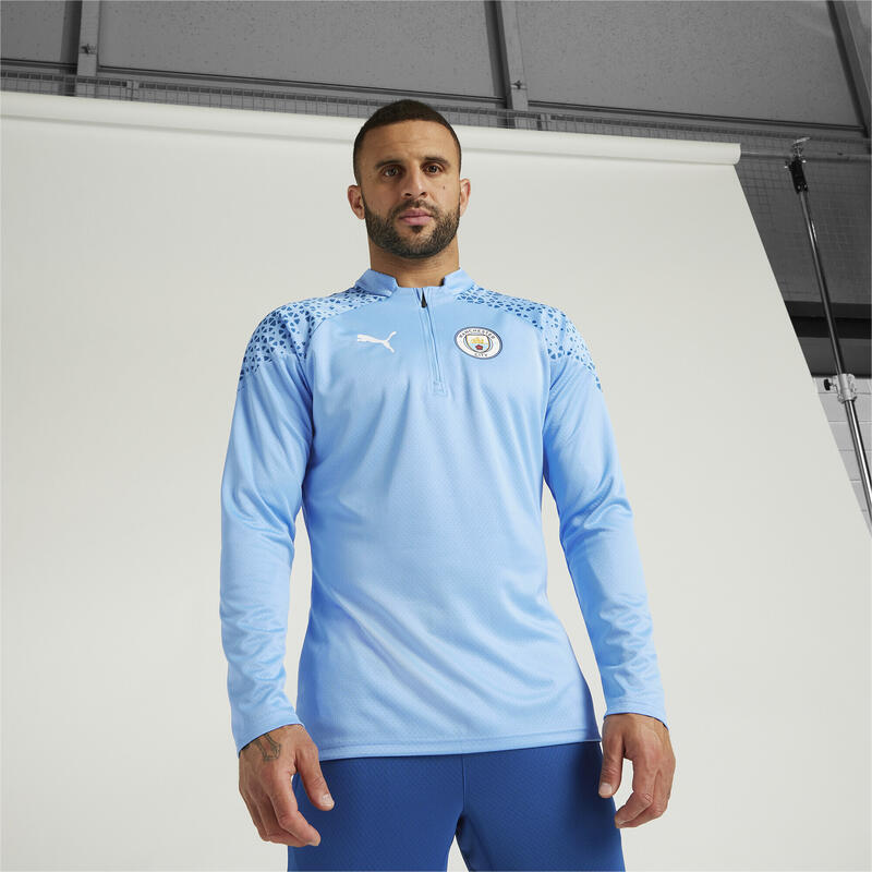 Haut de football 1/4 zip 23/24 Manchester City PUMA Team Light Blue Lake