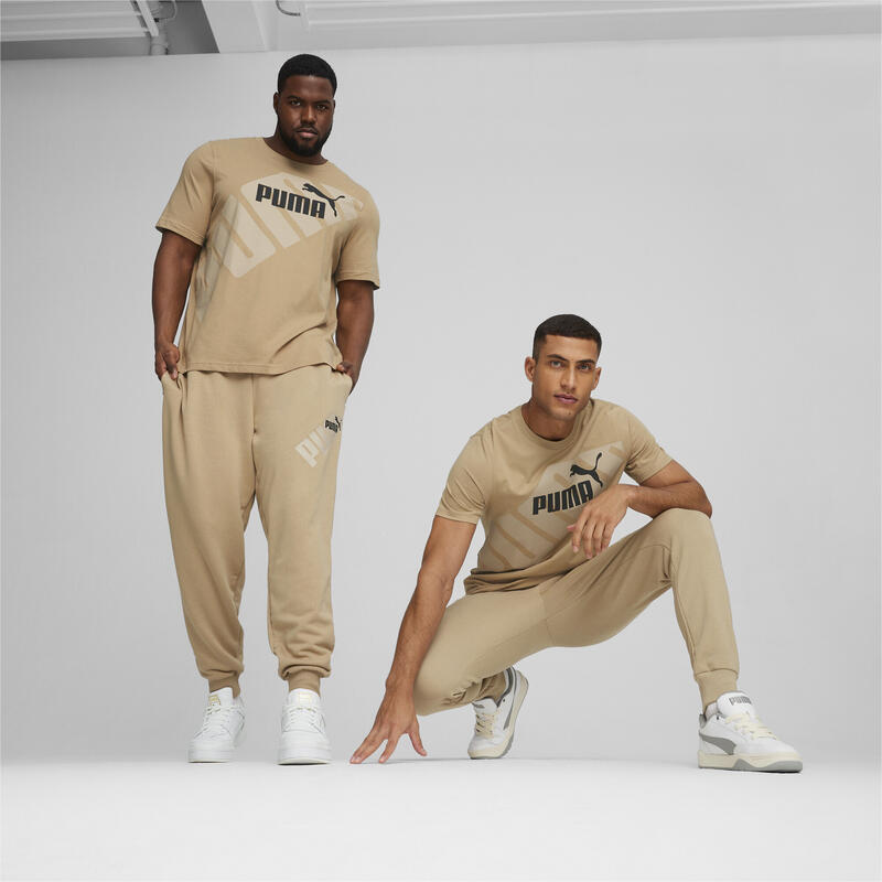 PUMA POWER T-shirt met print voor heren PUMA Prairie Tan Beige