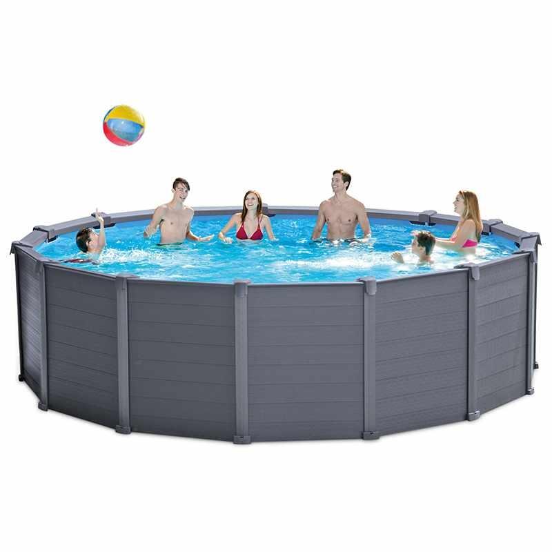 Piscine tubulaire ronde Intex Graphite 4,78 x 1,24 m