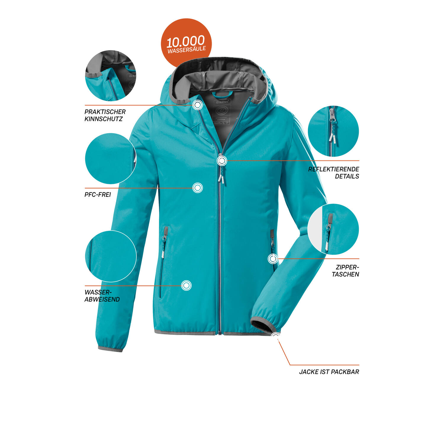 Kinder, Mädchen Outdoorjacke KOS 164 7/7