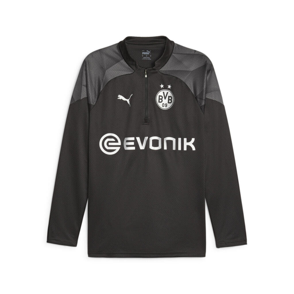 2023-2024 Borussia Dortmund Training Half Zip Top (Black-Silver)