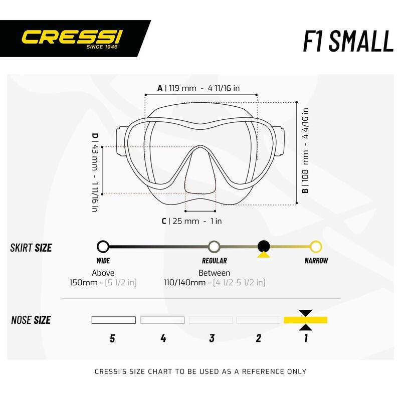 F1 Small Mask + Mini Dry Snorkel Set for Kids - Yellow