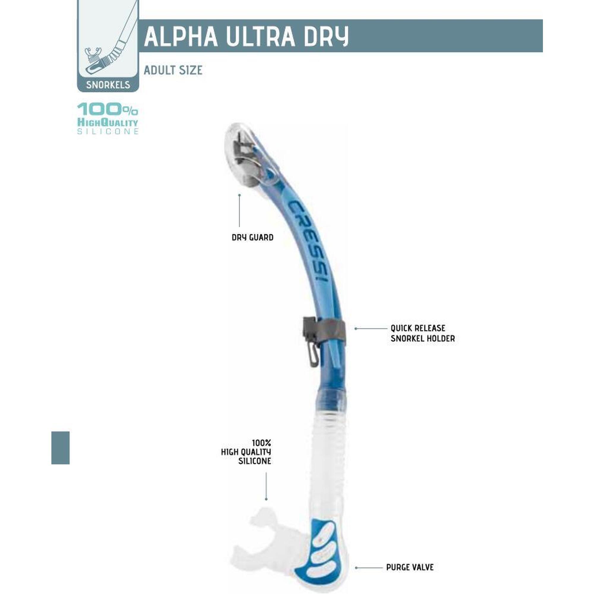 Alpha Ultra Dry 潛水呼吸管 - 黑色