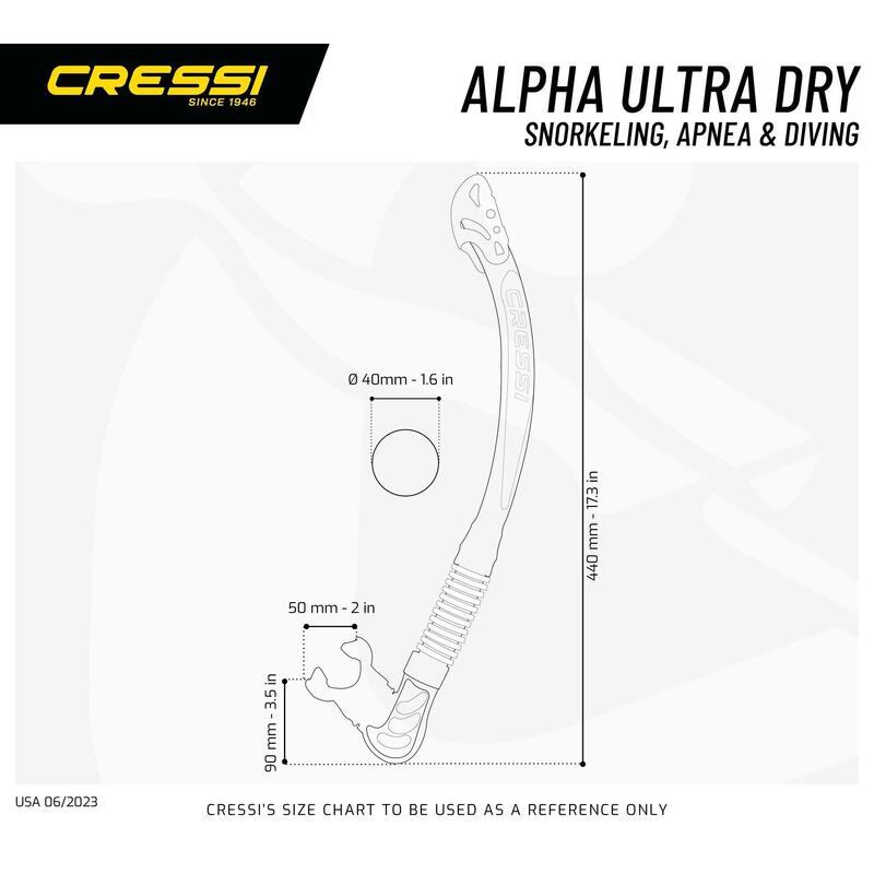 Alpha Ultra Dry 潛水呼吸管 - 黑色