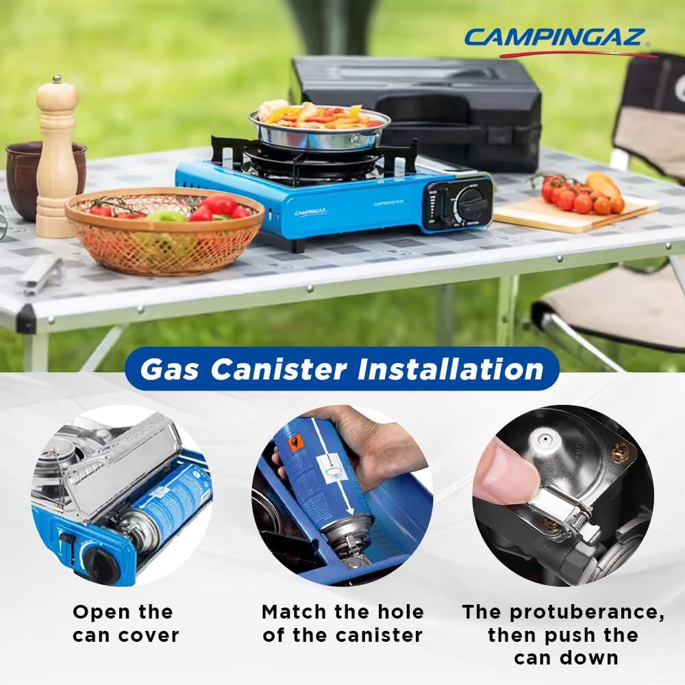 Camp Bistro Stainless-Steel High Power Single Burner Camping Stove with Pack 4 Gas CP-250