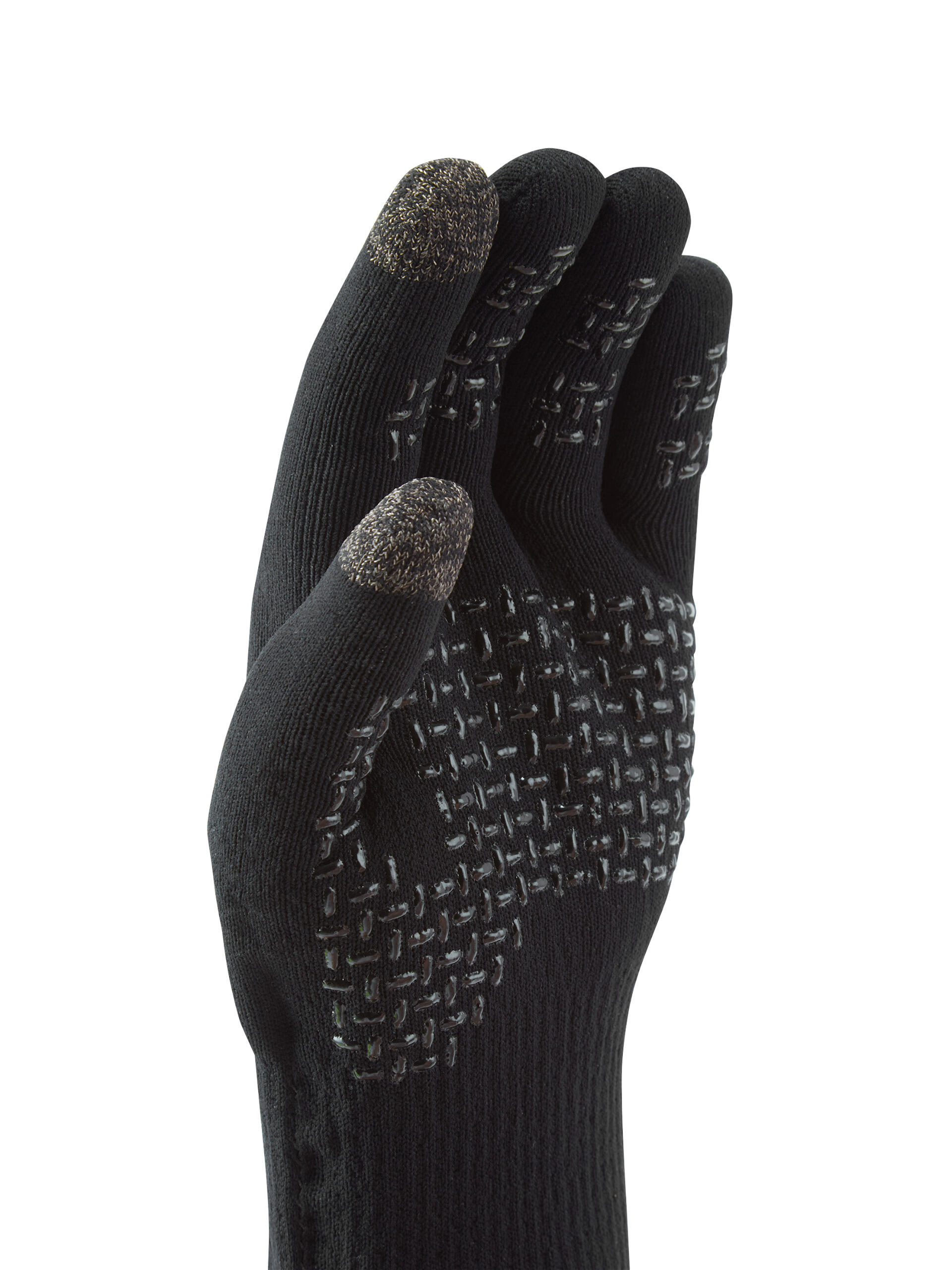 Mens Waterproof All Weather Ultra Grip Knitted Gloves 2/3