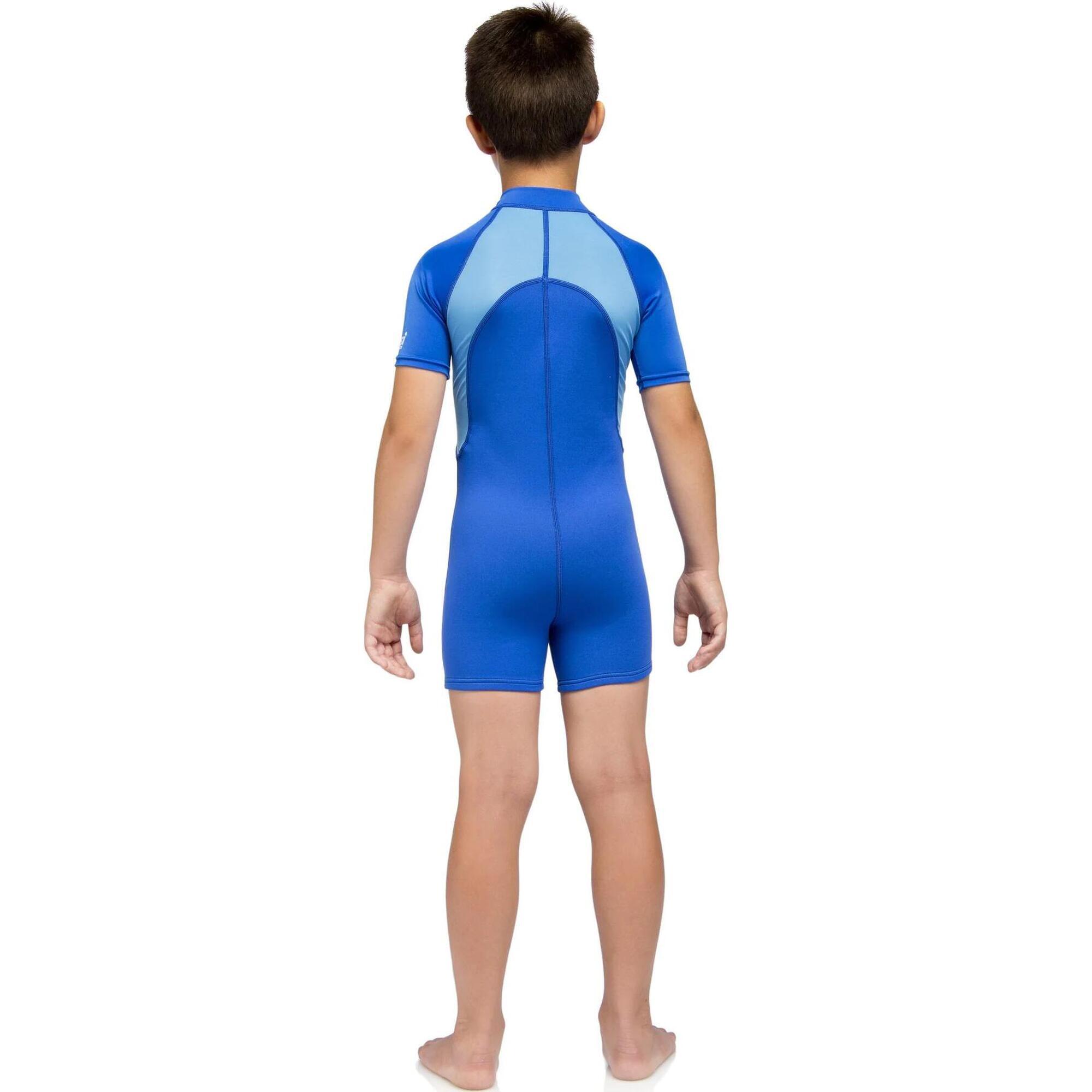 兒童泳衣短款 1.5mm - 藍色 - L