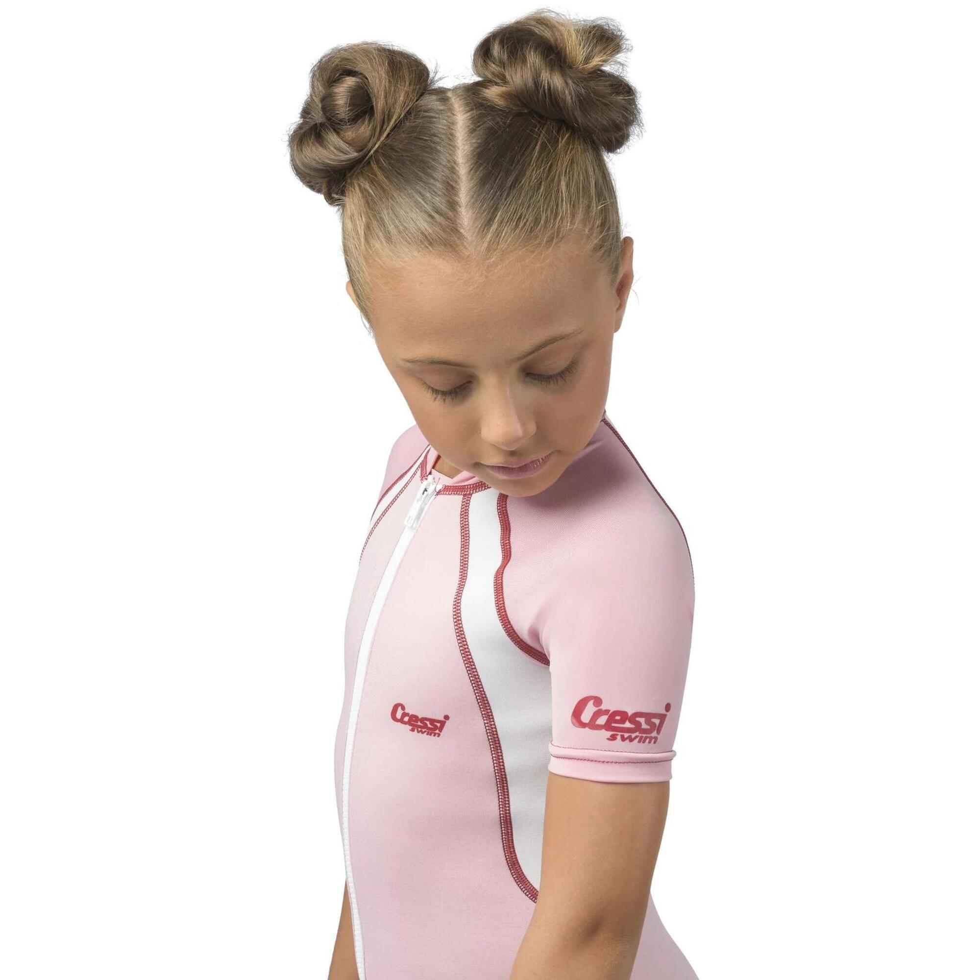 兒童泳衣短款 1.5mm - 粉色 - S