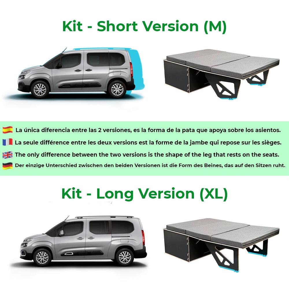 Kit di mobili - MiniCamper Van: Rifter, Partner (+modelli) - Versione corta 7/8
