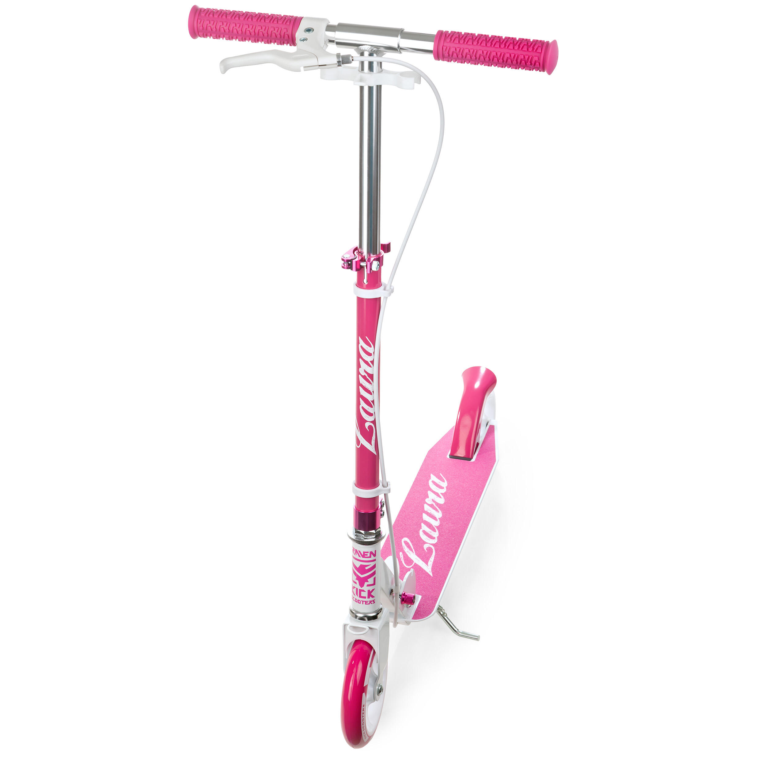 Trotinete dobrável 145mm com travão Raven Laura Branco/Rosa 6/7