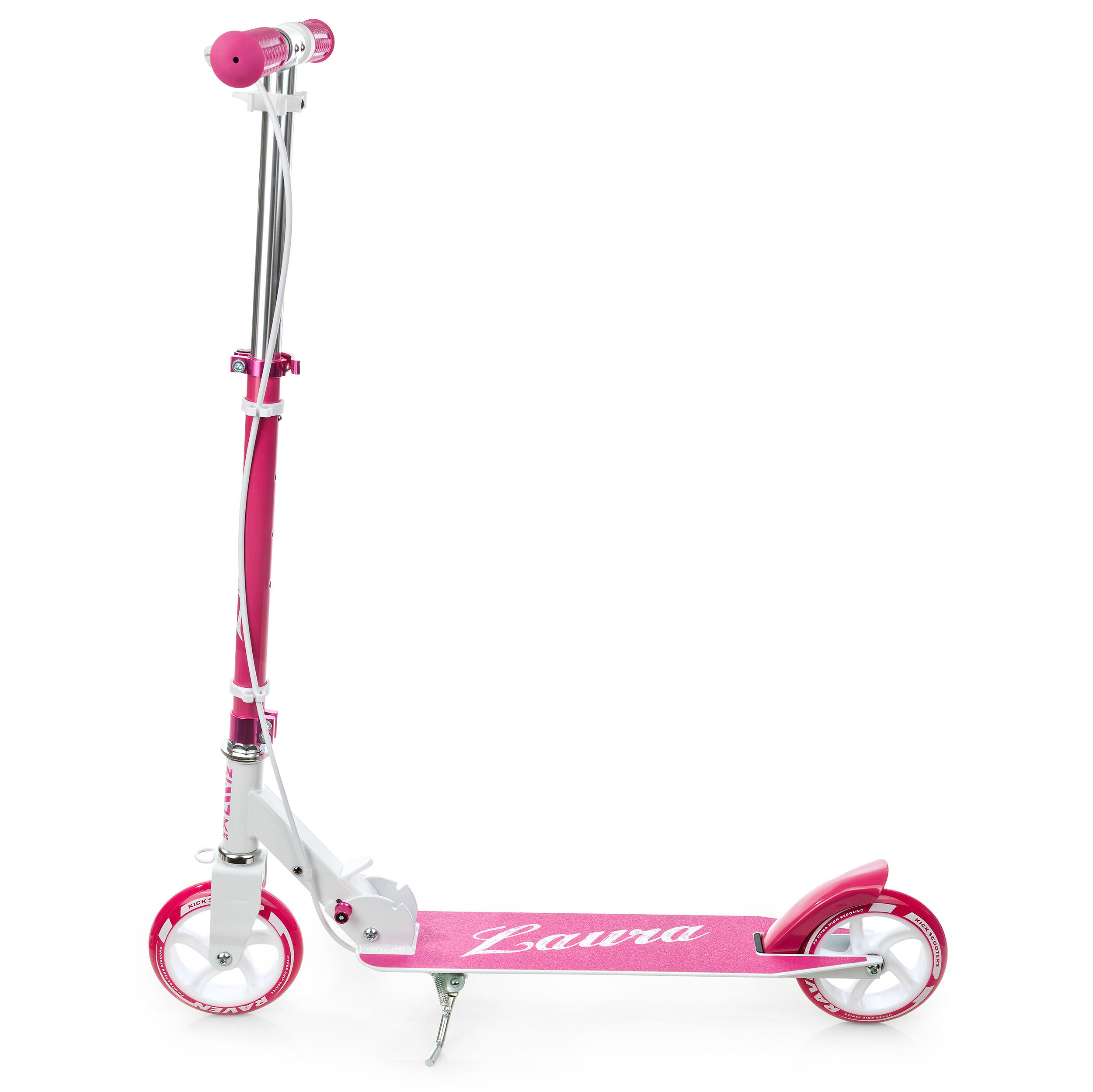 Trotinete dobrável 145mm com travão Raven Laura Branco/Rosa 4/7