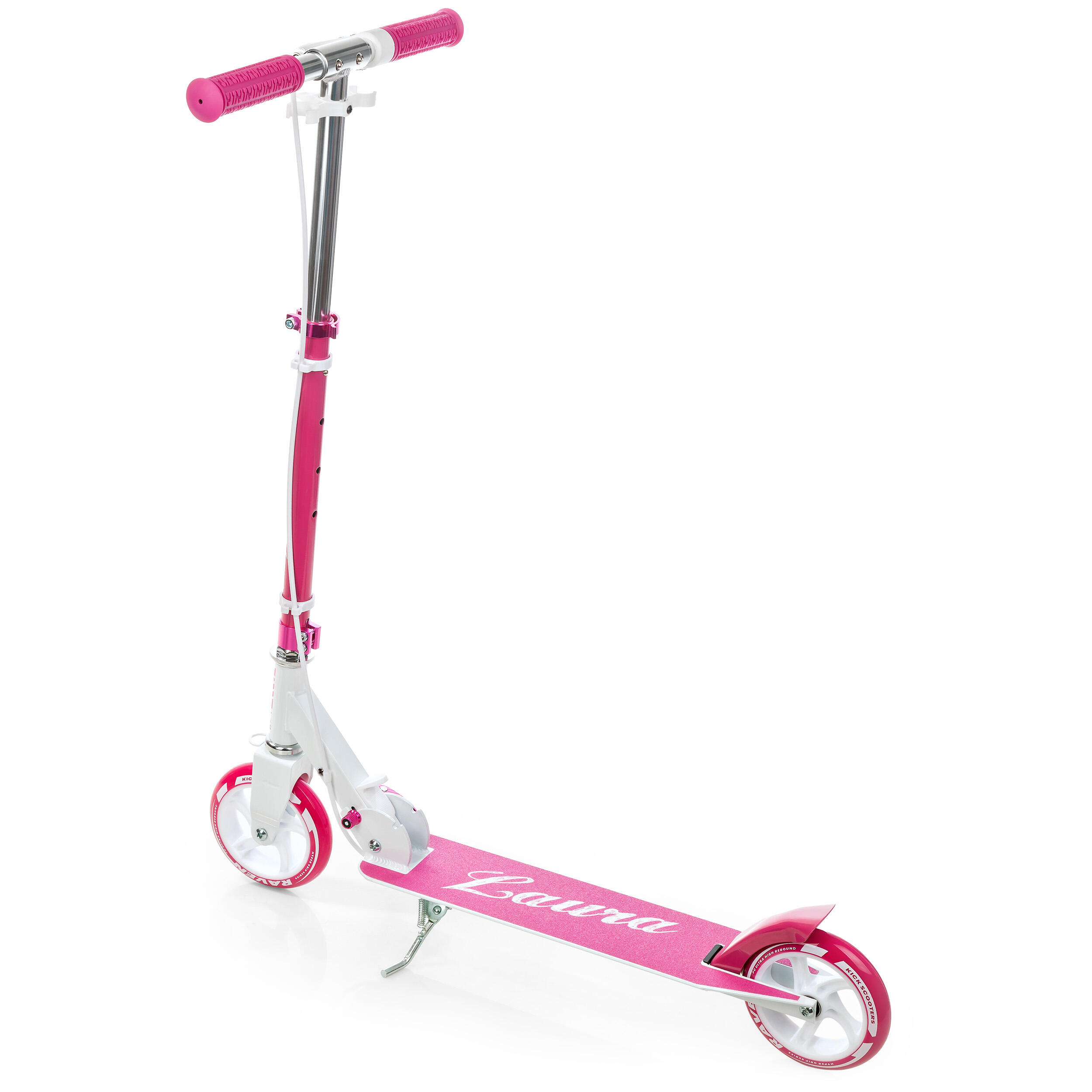 Trotinete dobrável 145mm com travão Raven Laura Branco/Rosa 7/7