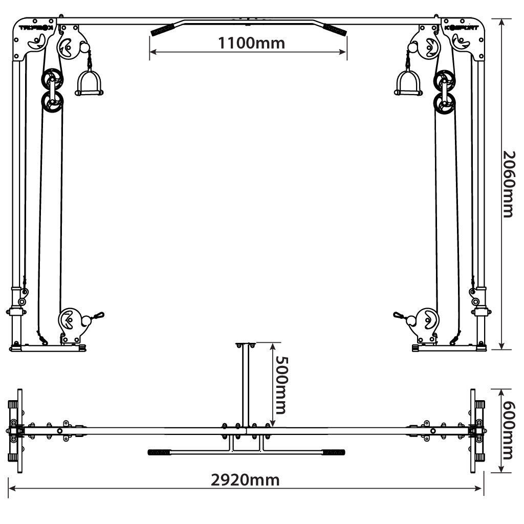 Wall Mounted Cable Crossover Machine with Pull Up Bar 5/7