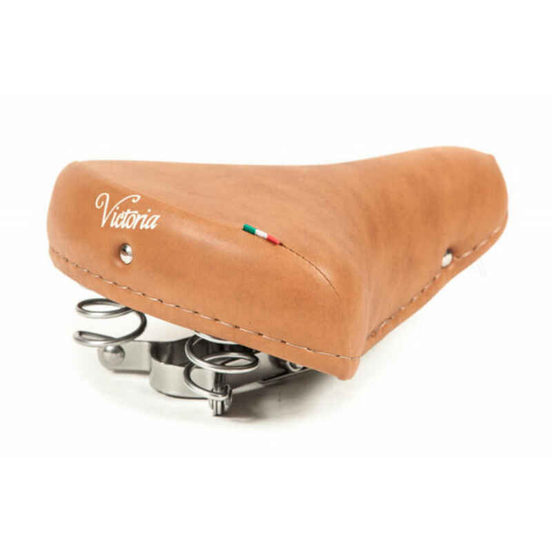 Victoria Fahrradsattel mit Chromfedern - hellbraun