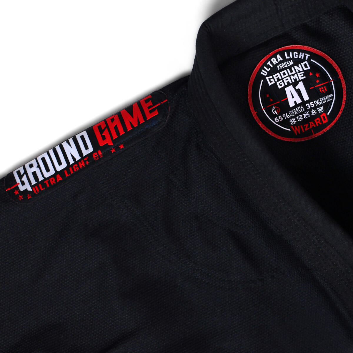 Kimono do brazylijskiego jiu jitsu Ground Game Wizard czarne 6/7
