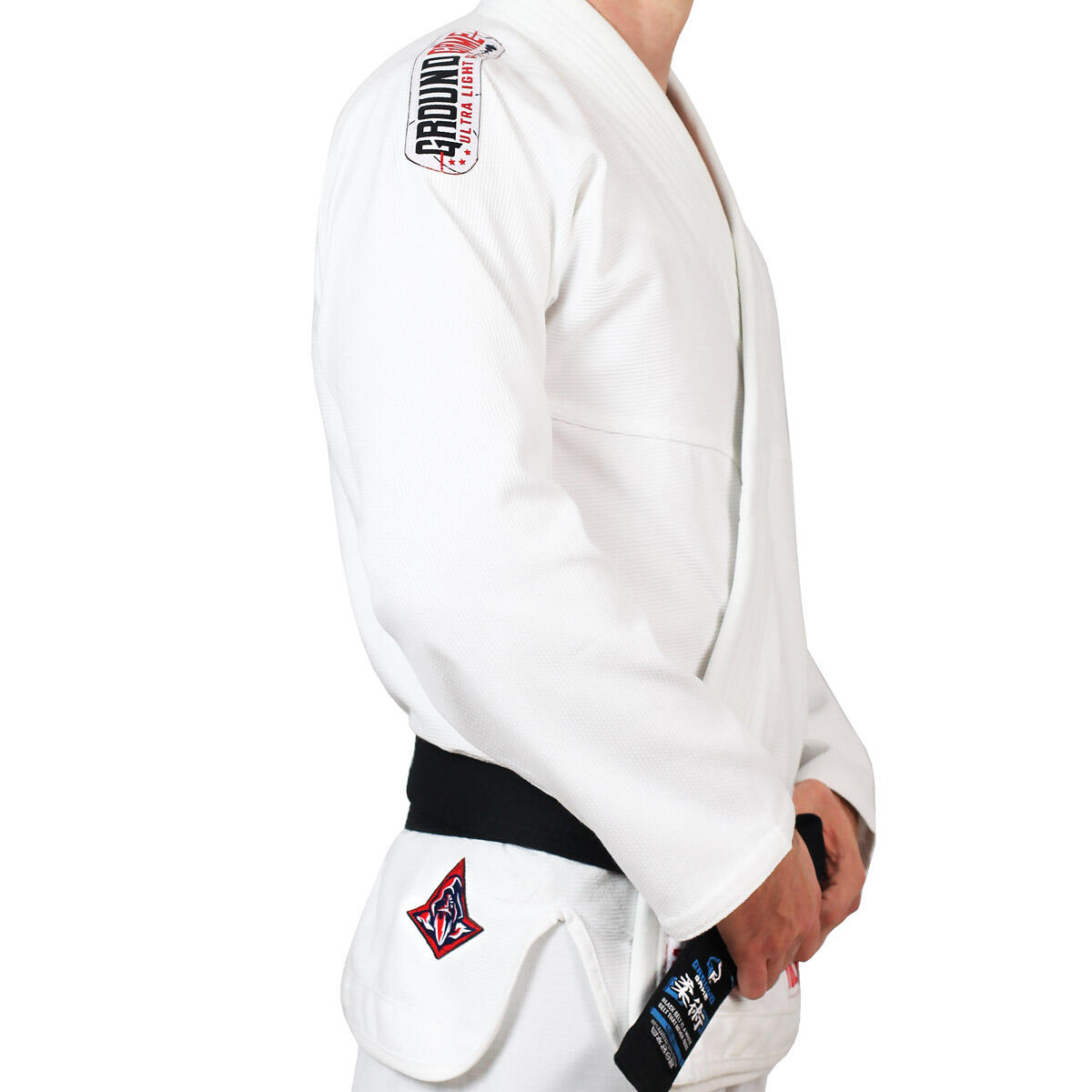 Kimono do brazylijskiego jiu jitsu Ground Game Wizard białe 3/7