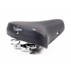 Selle de vélo Victoria avec ressorts chromés - noir