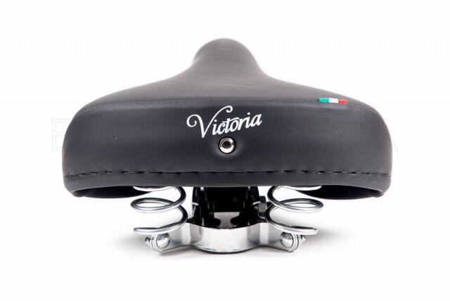 Seient de bicicleta Victòria amb molls cromats - negre 3/4