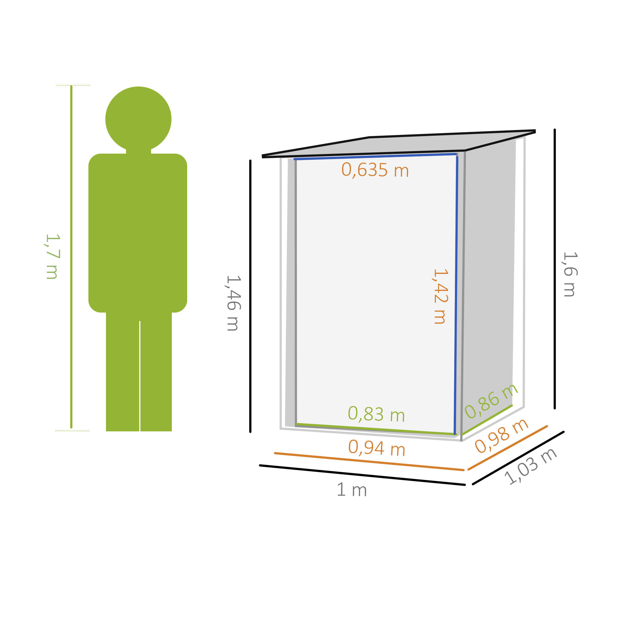 Caseta almacenamiento bicicletas Outsunny 100x103x160 cm Verde 3/7