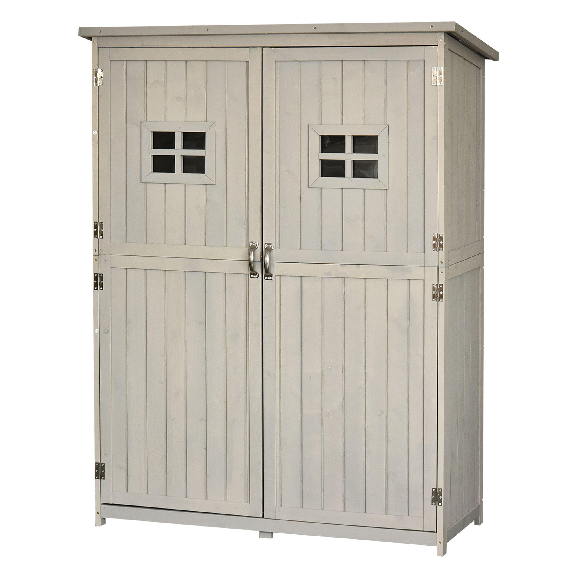 Cobertizo de Madera Outsunny 127.5x50x164 cm Gris 1/6