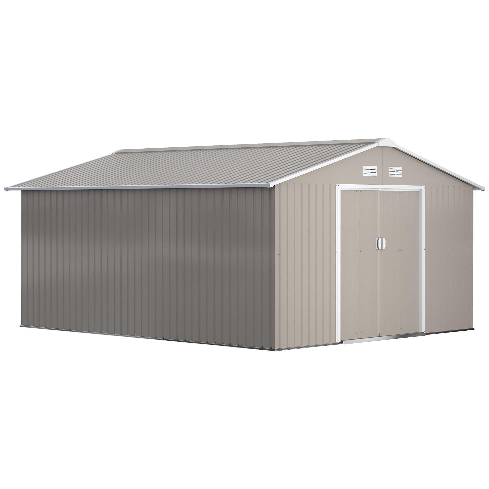 Abrigo de armazenamento outsunny 340x386x200 cm cinza claro
