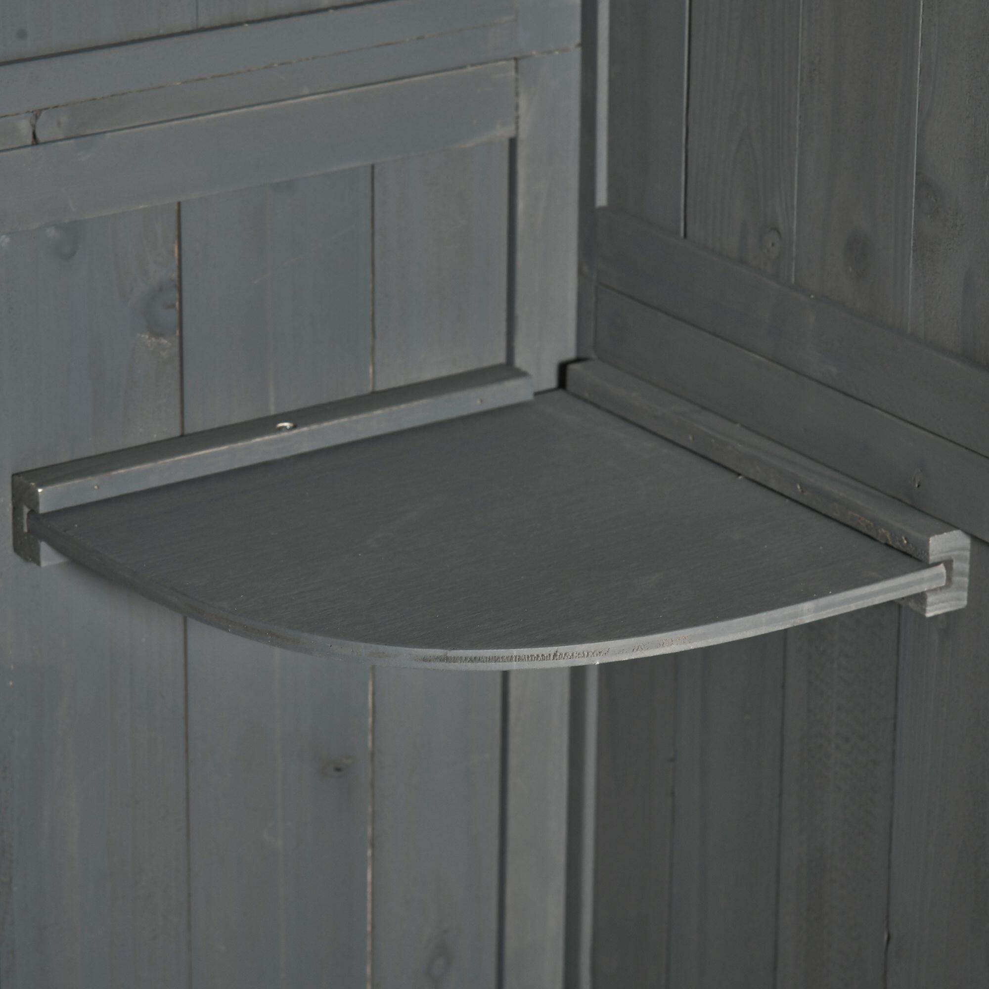 Armario almacenaje Outsunny 77x54.2x179 cm Gris y Verde 5/7