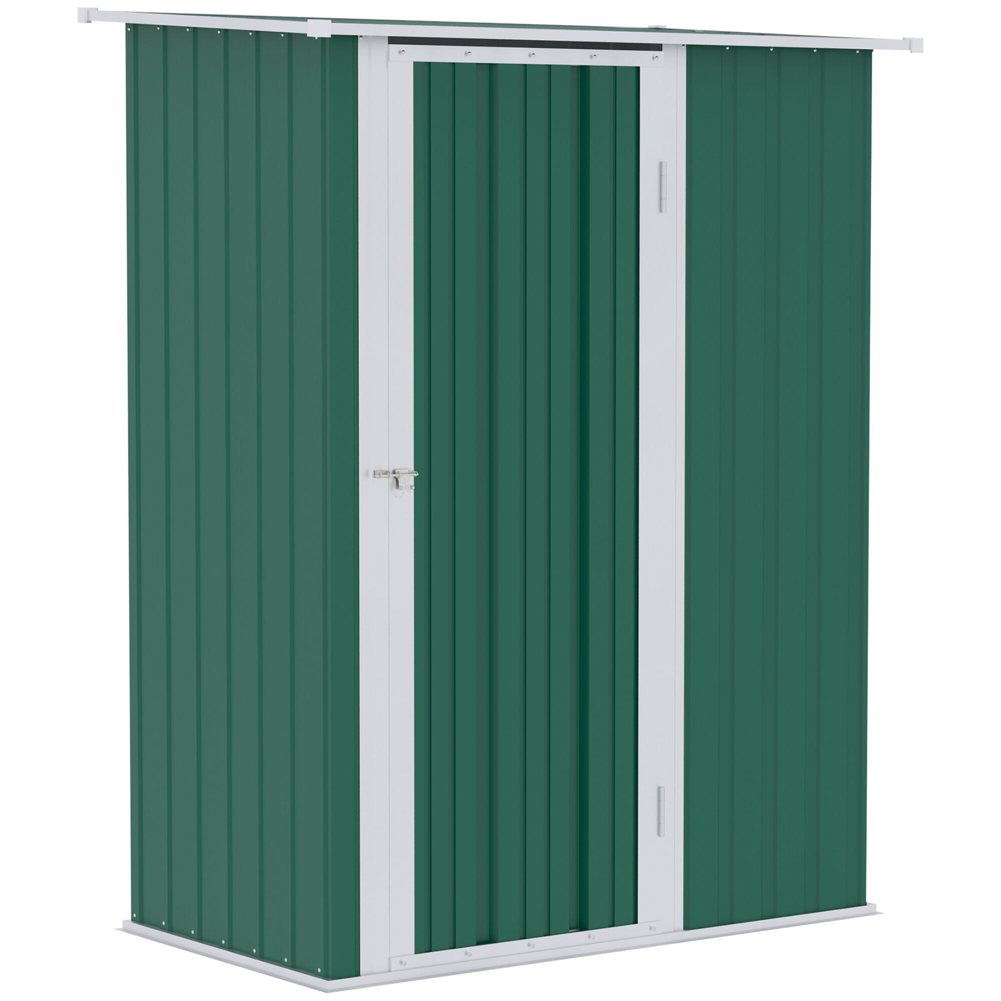Abrigo de jardim outsunny 142x84x189 cm verde