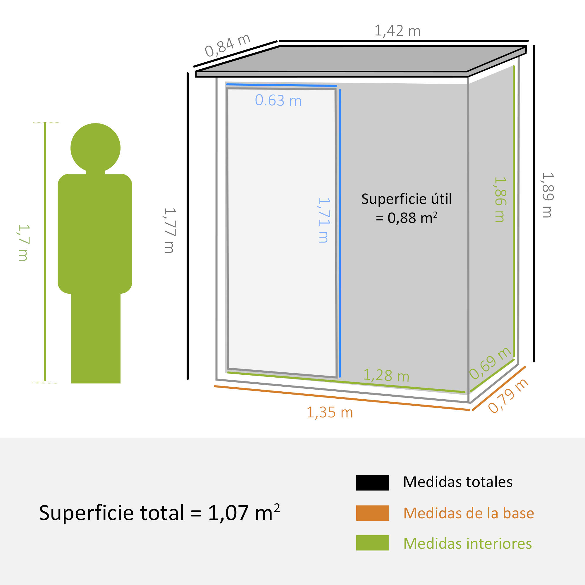 Caseta almacenamiento bicicletas Outsunny 142x84x189 cm Verde 3/7