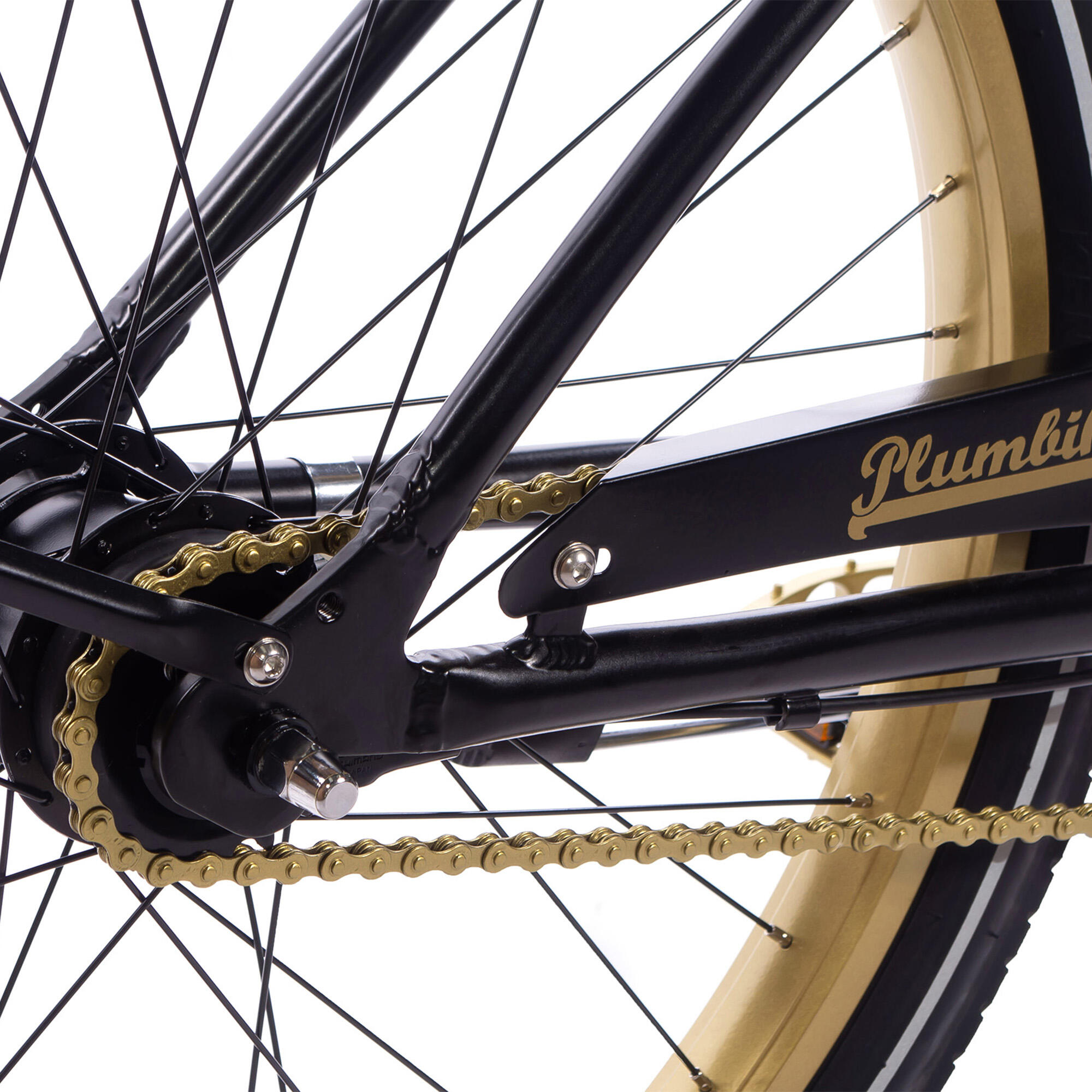 Rower miejski damski Plumbike La Donna Gold Black 7B z hamulcem v-brake 5/7