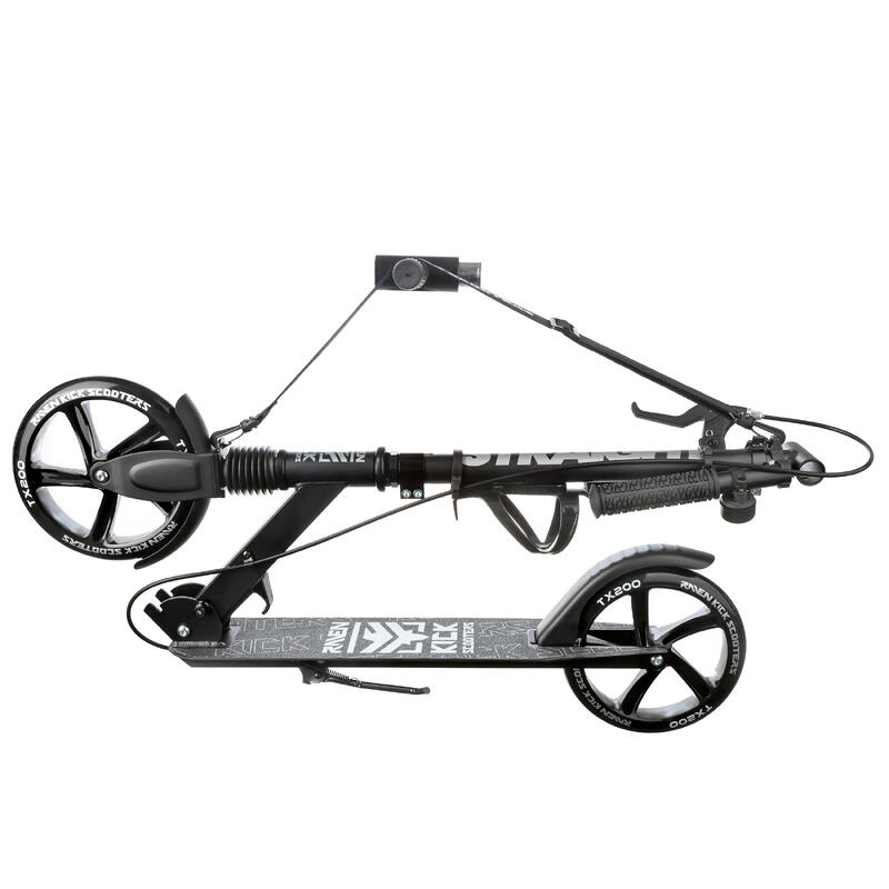 Vouwscooter Straight Pro met rem en schokdemper 200mm Raven