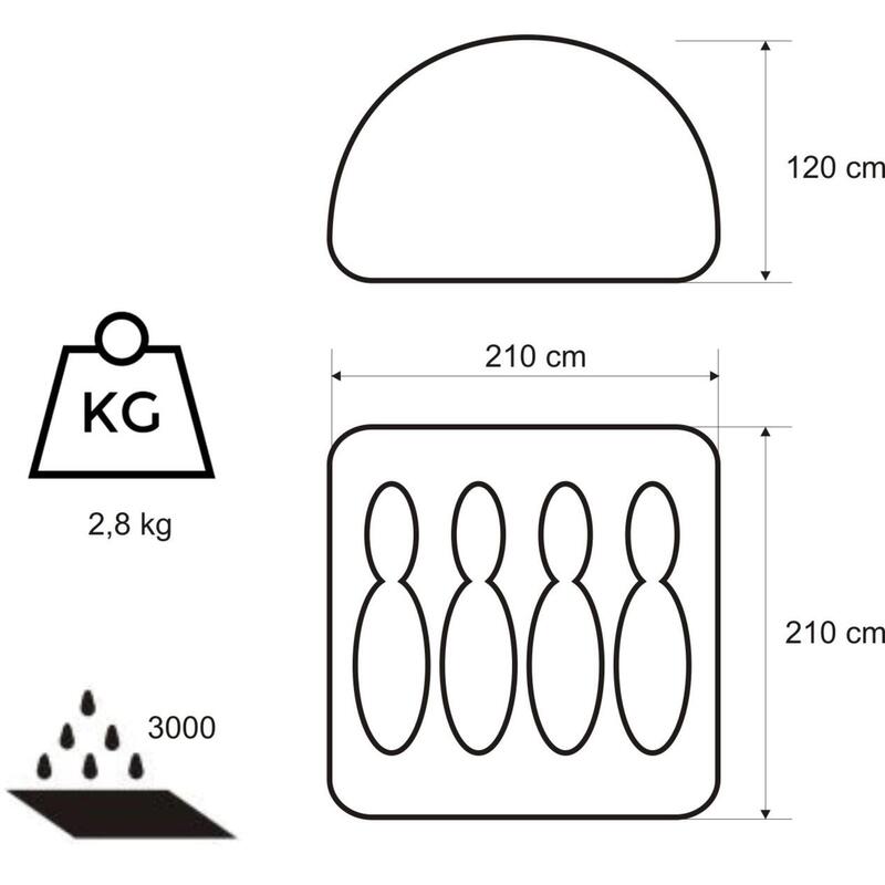 Namiot turystyczny Acamper Monodome 4 4-osobowy