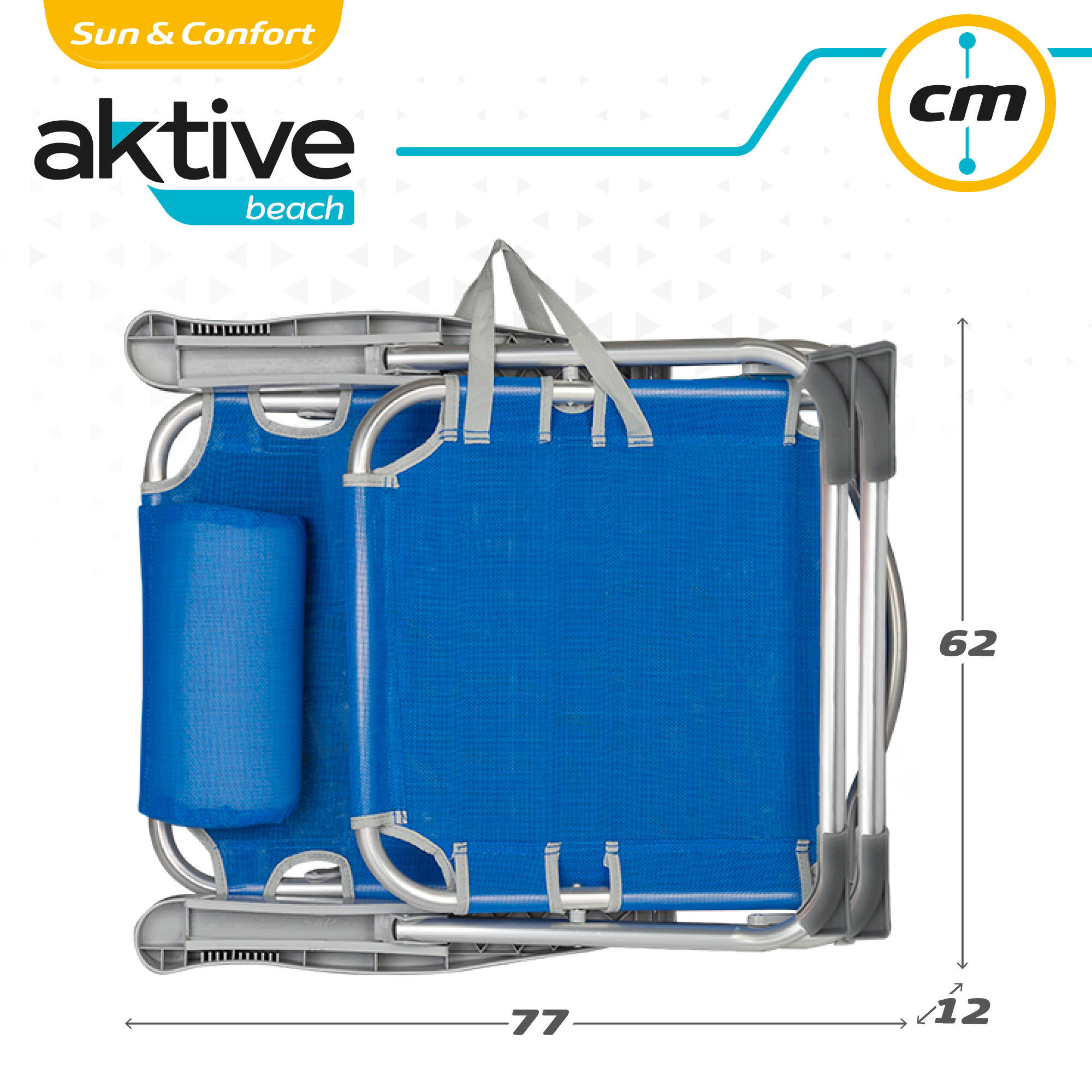 Cadeira alta dobrável de alumínio multi-posições azul Aktive 6/6