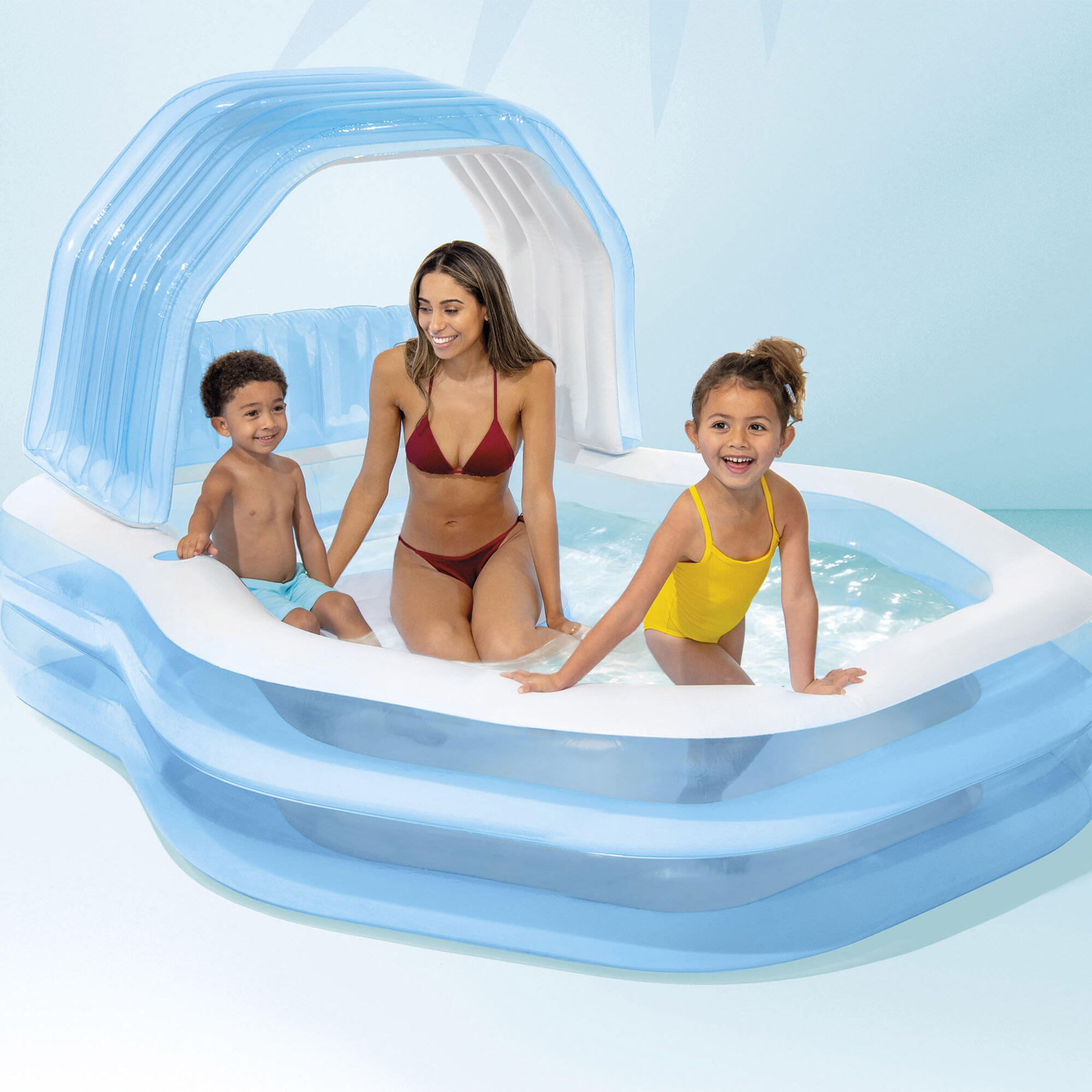 Piscina hinchable para niños azul c/sillón y toldo 229x191x135 cm INTEX 4/7