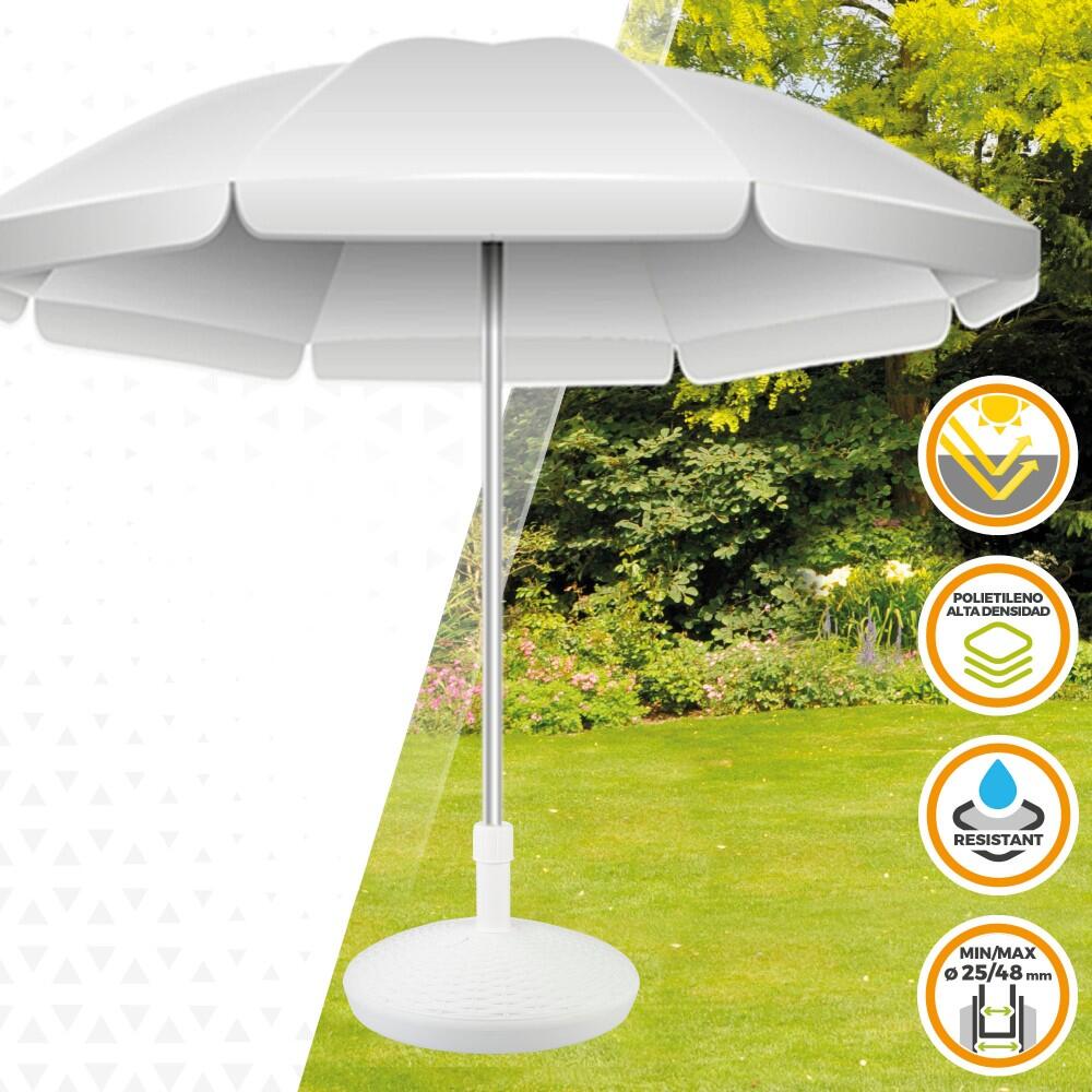 Base circulaire blanche pour parasol 25-48 mm Aktive 2/7