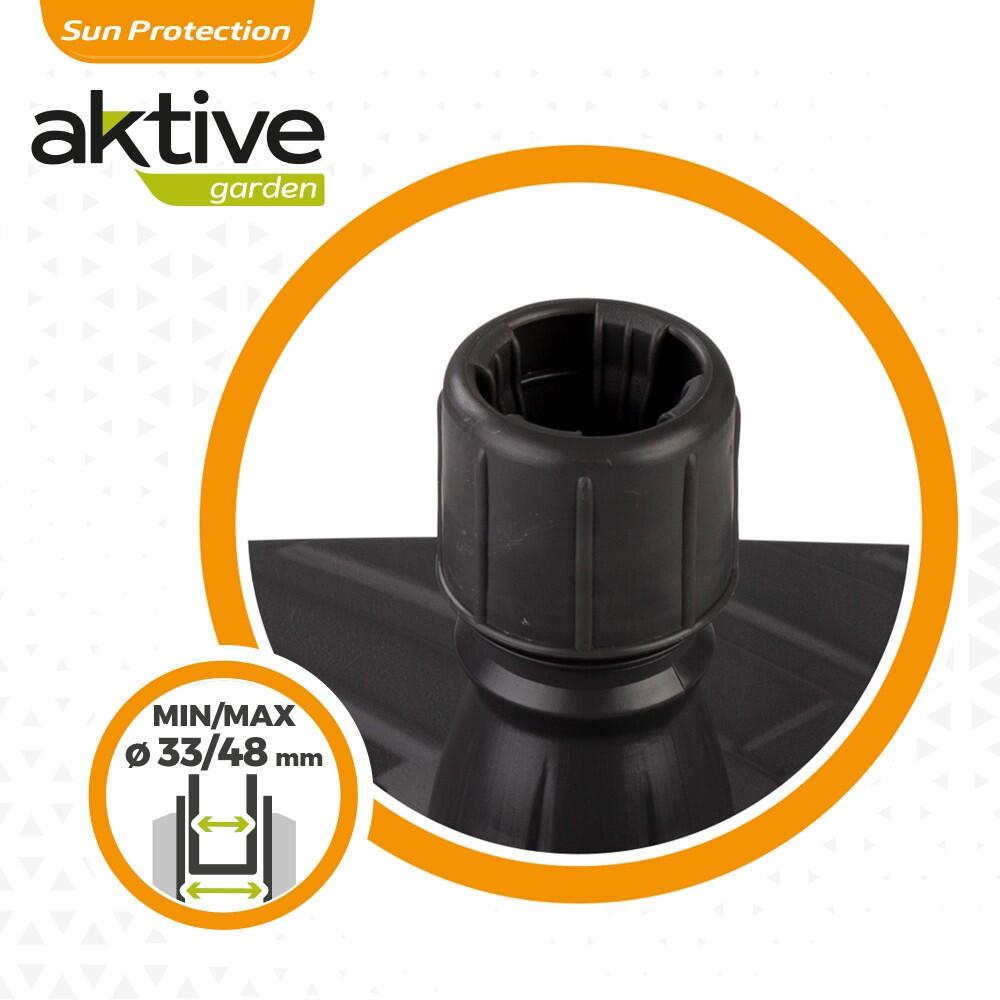 Base de parasol carrée anthracite Ø33-48 mm Aktive 5/7