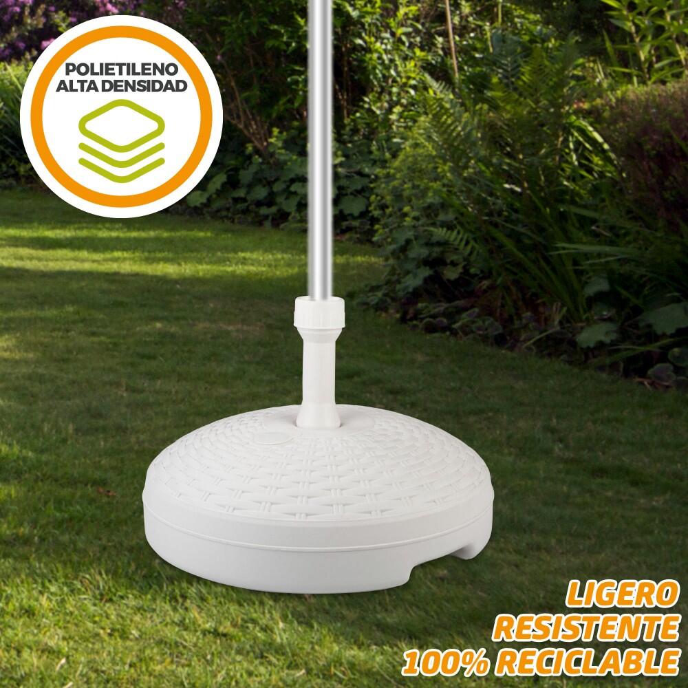 Base pour parasol, Circulaire, Polyrésine, 19-33 mm, Blanc Aktive 5/5