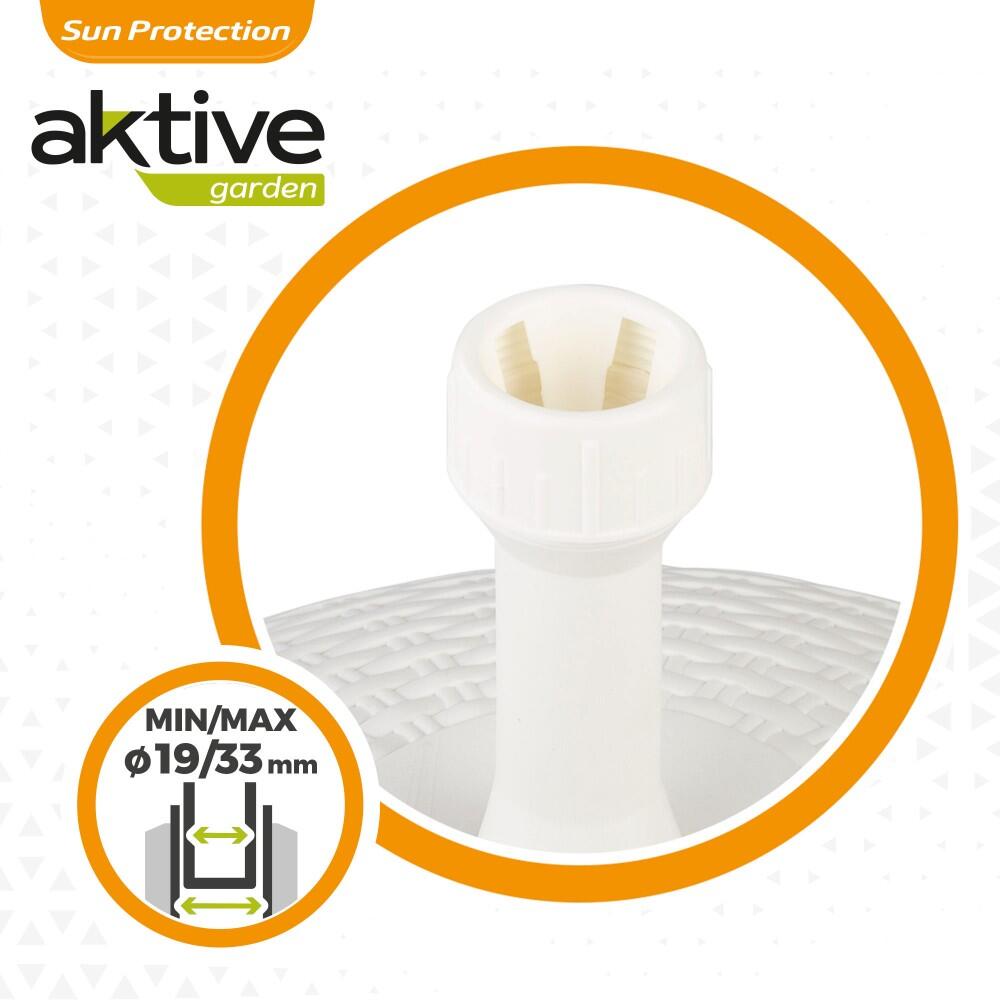 Base pour parasol, Circulaire, Polyrésine, 19-33 mm, Blanc Aktive 4/5