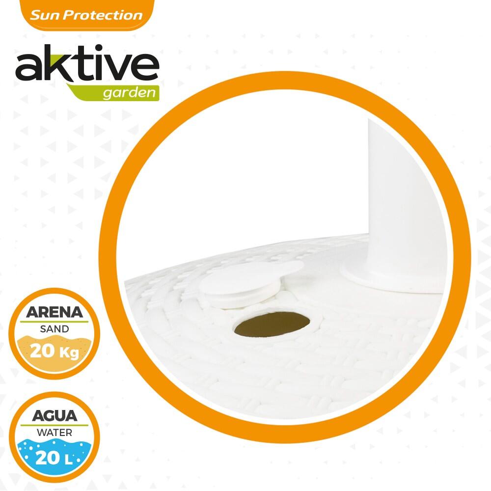 Base pour parasol, Circulaire, Polyrésine, 19-33 mm, Blanc Aktive 3/5