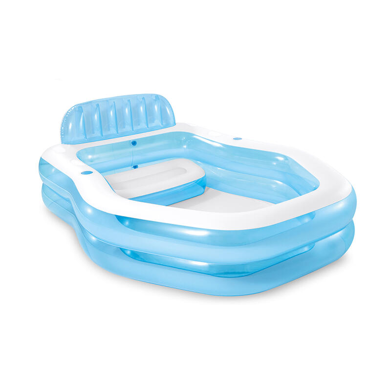 Piscina hinchable para niños azul c/sillón y toldo 229x191x135 cm INTEX