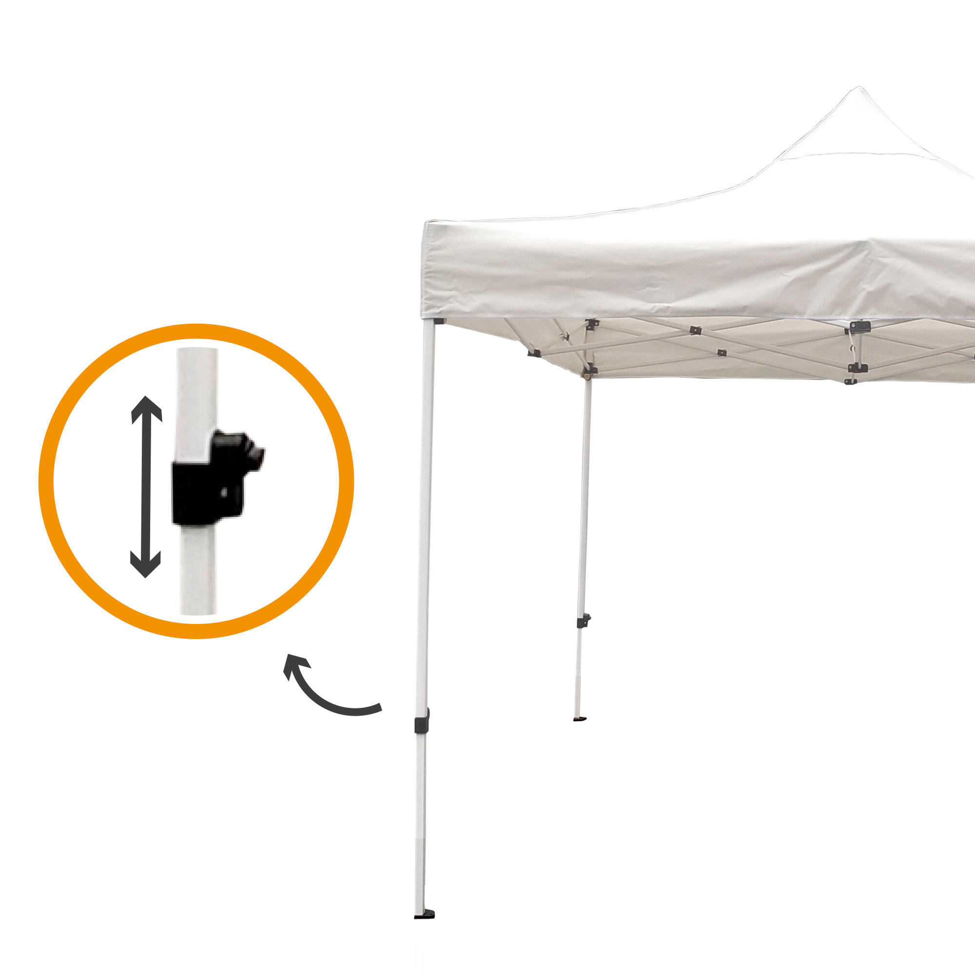 Gazebo pliable et réglable en hauteur 300x300 cm ivoire Aktive 7/7
