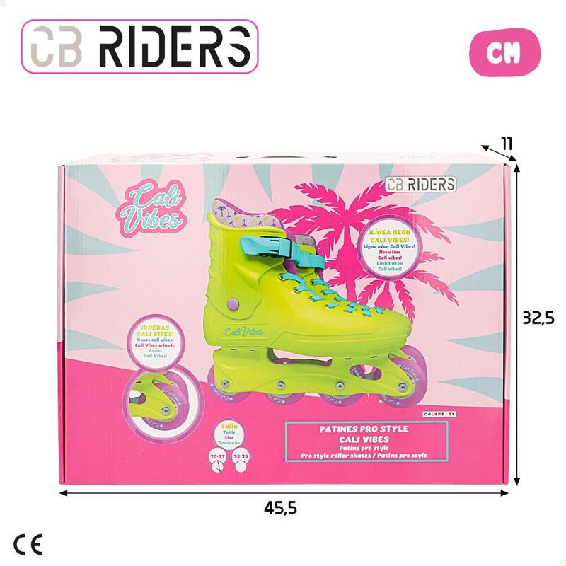 Patins em linha amarelo neon CB Riders