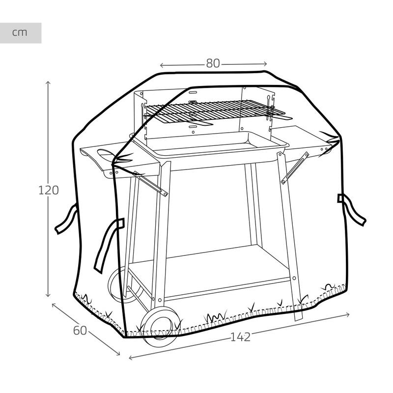 Cobertura para barbacoa impermeável 142x60x120 cm Aktive