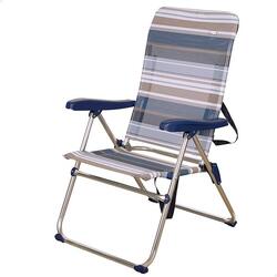 AKTIVE BEACH - Chaise de Plage Pliante Haute Multipositions en Aluminium