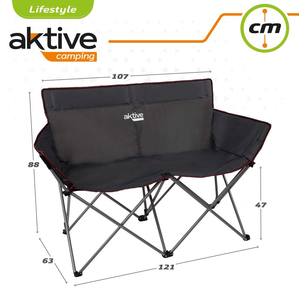 Cadeira de camping dupla dobrável Aktive 6/7