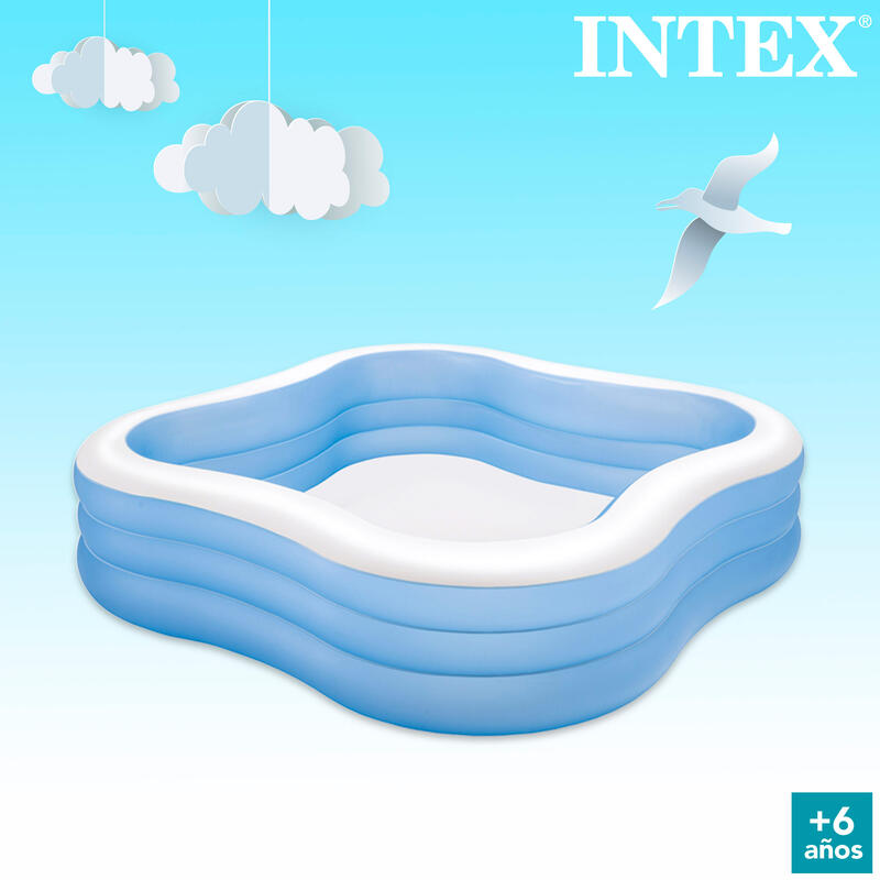 Intex 57495NP - Piscina Gonfiabile Family quadrata, 229x229x56 cm