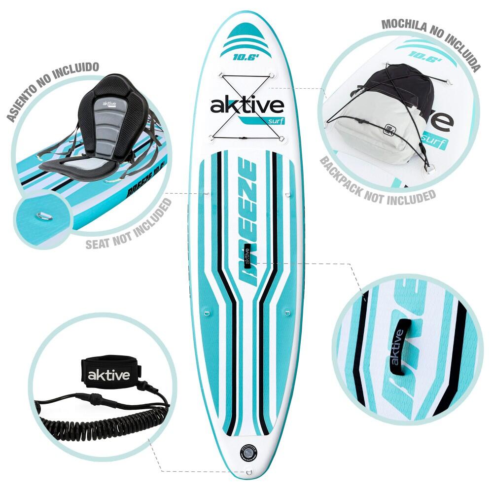 Prancha de Stand up Paddle insuflável para iniciantes 10.6'' Aktive 4/7
