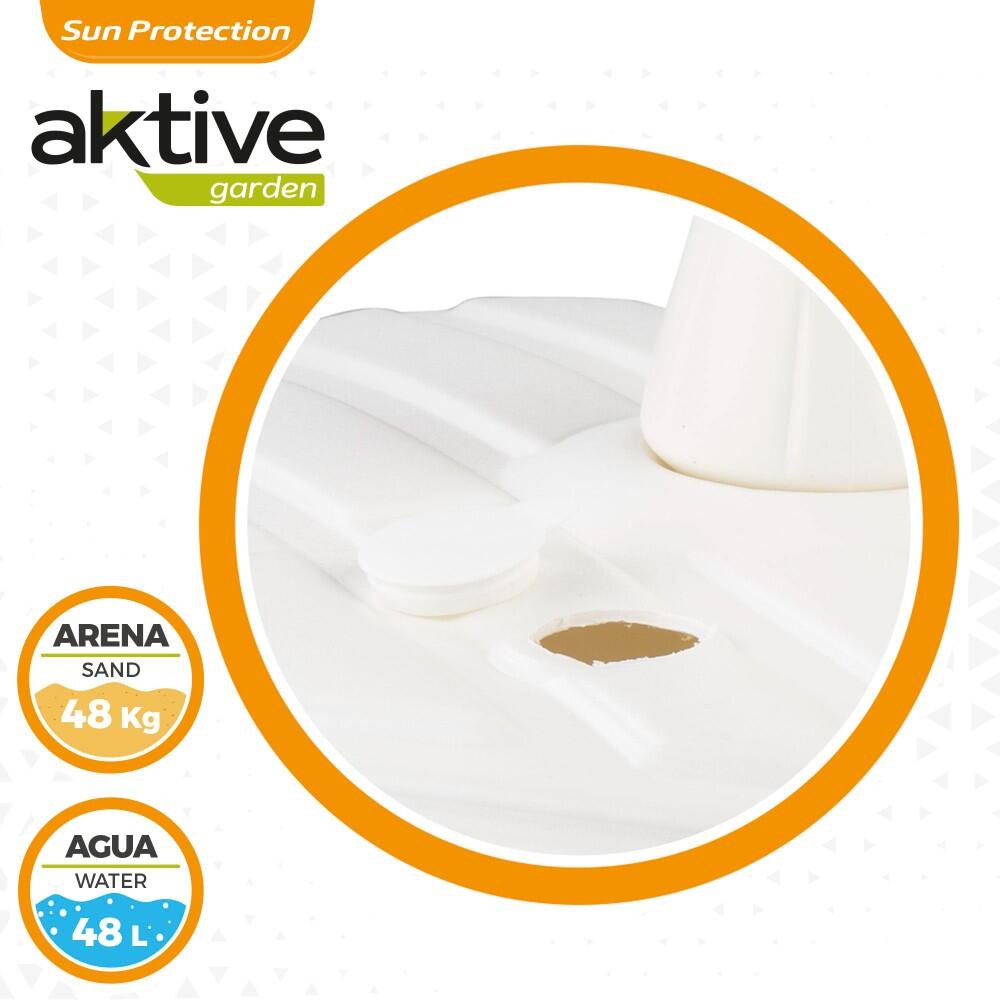 Base para guarda-sol quadrado branco Ø33-48 mm Aktive 4/7